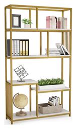 Βιβλιοθήκες Denver 2τμχ 100x30x160εκ. Χρυσό-λευκή - Pakketo