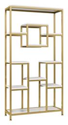 Βιβλιοθήκη Aduti 90x34x182εκ. Χρυσή-λευκή - Pakketo