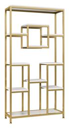 Βιβλιοθήκη Aduti Χρυσή-λευκή 90x34x182εκ. Pakketo