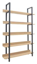 Βιβλιοθήκη Almond 120x29x185εκ. Oak-μαύρη - Pakketo