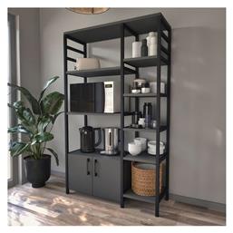 Βιβλιοθήκη Benito 83.6x30.2x140.7εκ. Μαύρο - Ανθρακί - Megapap