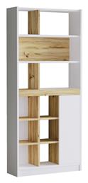 Βιβλιοθήκη Berrylands 75.6x25x170εκ. Λευκό/φυσικό - ArteLibre
