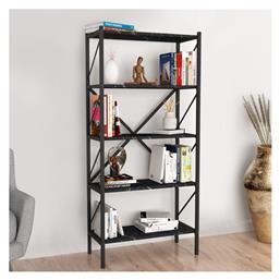 Βιβλιοθήκη Colmar 66x34x160εκ. Μαύρη - Megapap