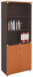 Βιβλιοθήκη Dark Grey/Cherry Dark Grey / Cherry 80x41x206cm - Woodwell