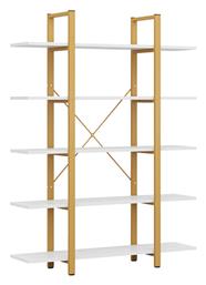 Βιβλιοθήκη Esthon 120x28x180εκ. Λευκή Όψη Μαρμάρου - Pakketo