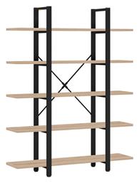 Βιβλιοθήκη Esthon 120x28x180εκ. Φυσικό-Μαύρο - Pakketo