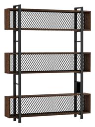 Βιβλιοθήκη Fifer 120x27x185εκ. Καρυδί-Μαύρο - Pakketo