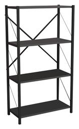 Βιβλιοθήκη Jackrey 60x30x114εκ. Ανθρακί-Μαύρο - Pakketo
