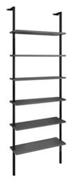Βιβλιοθήκη Madison 60x20x183εκ. Μαύρο / Ανθρακί - Megapap