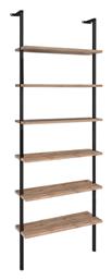 Βιβλιοθήκη Madison 60x20x183εκ. Μαύρο / Pine Oak - Megapap