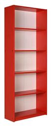 Βιβλιοθήκη Max 58x23x170εκ. Κόκκινη - Megapap