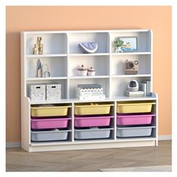 Βιβλιοθήκη Obia 132.6x30x115εκ. Λευκό - Megapap