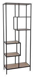 Βιβλιοθήκη Plegma Sonoma / Μαύρο 69x33x180εκ. Liberta