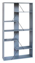 Βιβλιοθήκη Tars 84x25.5x154.5εκ. Γκρι-μαύρο - Pakketo
