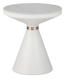 Βοηθητικό Τραπεζάκι Coozlin Μ50xΠ50xΥ50εκ. Λευκό Μαρμάρο - Inart