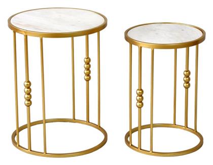 Βοηθητικό Τραπεζάκι Emiliane Μ41xΠ41xΥ56εκ. Χρυσό Λευκό - Inart από το EasyU