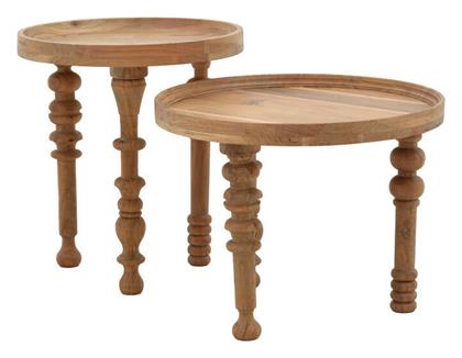 Βοηθητικό Τραπεζάκι Kelly 2τμχ 60x60x46cm Ακακίας - Pakketo