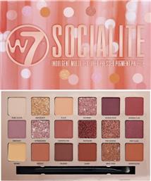 W7 Cosmetics Socialite Παλέτα με Σκιές Ματιών σε Στερεή Μορφή με Ροζ Χρώμα 17gr