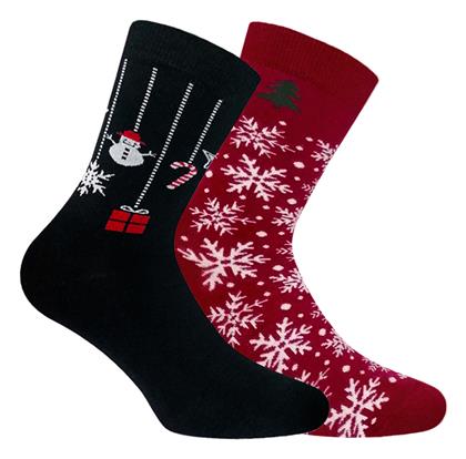 Bamboo Ανδρικές Χριστουγεννιάτικες Κάλτσες Red/Black 2 Pack Walk