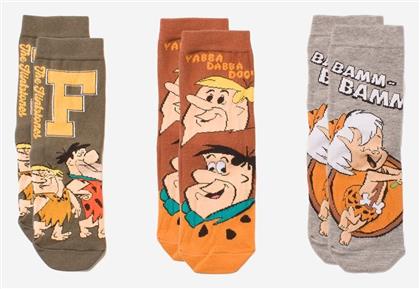 Παιδικές Κάλτσες Μακριές Flintstones Πολύχρωμες 3 Ζευγάρια Warner Bros
