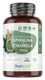 Spirulina Chlorella 750mg 180 κάψουλες WeightWorld
