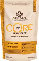 Wellness Core Grain Free Sterilised Ξηρά Τροφή για Ενήλικες Γάτες με Κοτόπουλο / Γαλοπούλα 0.3kg από το Plus4u