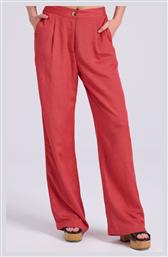 Wide Leg Linen Blend Παντελόνα Με Μονή Πιέτα - Funky Buddha
