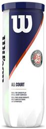 Roland Garros All Court Μπαλάκια Τένις για Τουρνουά 3τμχ Wilson