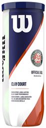 Roland Garros Clay Μπαλάκια Τένις για Τουρνουά 3τμχ Wilson