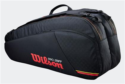 Staff Τσάντα Ώμου / Χειρός Τένις 6 Ρακετών Μαύρη Wilson