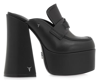 Mules με Χοντρό Ψηλό Τακούνι Caviar Black Windsor Smith