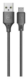 WDC-092 Regular USB 2.0 to micro USB Cable Μαύρο 1m WK