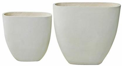 Flower Pot 14 Set 2 σε χρώμα Milk White Woodwell