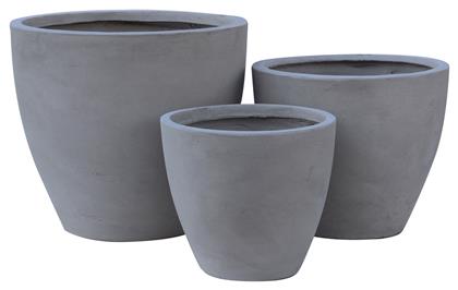 Flower Pot 3 Set Cement Grey Ε6302,S Woodwell
