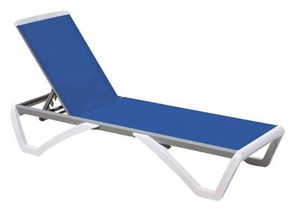 Πτυσσόμενη Ξαπλώστρα Αλουμινίου Μπλε Woodwell