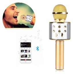 Ασύρματο Μικρόφωνο Karaoke σε Χρυσό Χρώμα WSTER