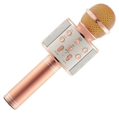 Ασύρματο Μικρόφωνο Karaoke σε Ροζ Χρυσό Χρώμα WSTER