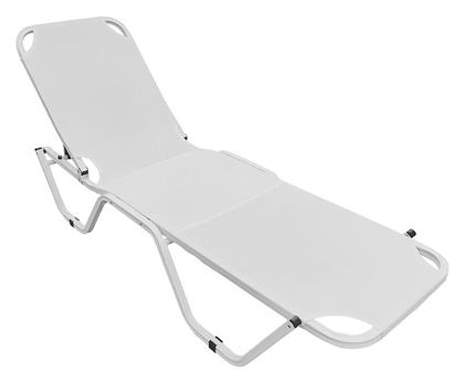 Ξαπλώστρα Αλουμινίου Creta Λευκή 197x60x30εκ. Woodwell