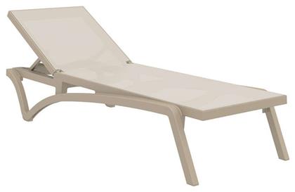 Ξαπλώστρα Πλαστική Pacific με Ύφασμα Textilene & Ρόδες 193x68x35εκ. Siesta Exclusive