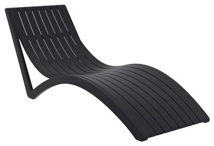 Ξαπλώστρα Πλαστική Σλιμ Black 180x70x72εκ. Zita Plus