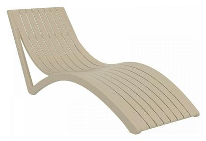 Ξαπλώστρα Πλαστική Σλιμ Taupe 180x70x72εκ. Zita Plus