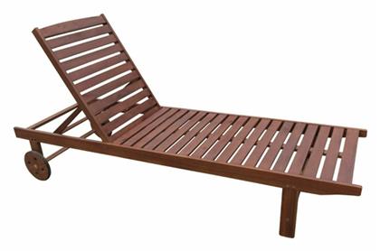 Ξαπλώστρα Ξύλινη Lugano με Ρόδες 200x60x32εκ. Woodwell