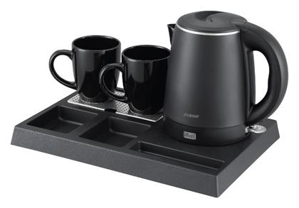Ξενοδοχειακό Σετ Καλωσορίσματος Prwt-50050 Primo 1.0l 1300w Ανοξείδωτο Cool Touch Μαύρο Βραστήρα Prwt-50050