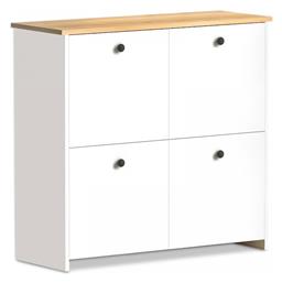 Ξύλινη Cube με 4 Ράφια Λευκό / Δρυς 92x31x92cm GP022-0062,2 - Megapap