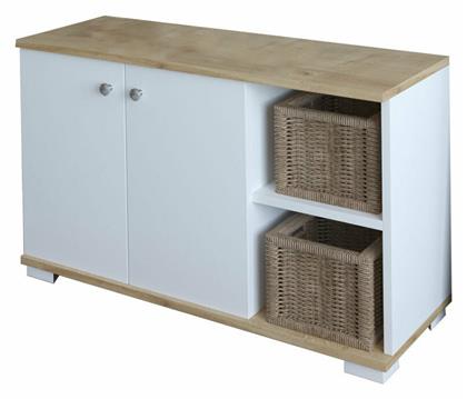 Ξύλινη Deril με 2 Ράφια Λευκό / Sonoma 90x33x52.5cm 120-000278 - Pakketo