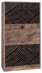 Ξύλινη Παπουτσοθήκη 1873 με 3 Ράφια Grey Oak - Μαύρο 60x23.5x117cm - Fylliana