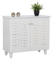 Ξύλινη Παπουτσοθήκη Cassiope με 3 Ράφια Λευκό 77x34x67.5cm - HomeMarkt