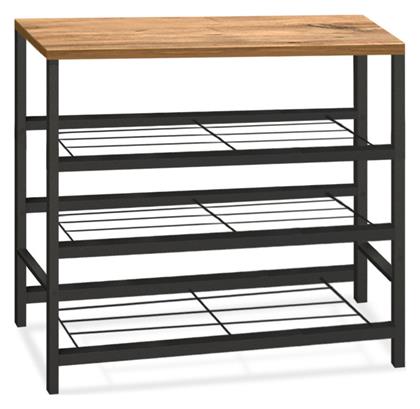 Ξύλινη Παπουτσοθήκη Dalia με 3 Ράφια Μαύρο / Pine Oak Μ65xΠ30xΥ67cm - Megapap