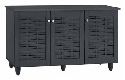 Ξύλινη Παπουτσοθήκη Iggy με 3 Ράφια Γκρι 114x34x68cm - HomeMarkt