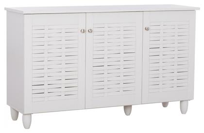 Ξύλινη Παπουτσοθήκη Iggy με 3 Ράφια Λευκή 114x34x68cm - HomeMarkt